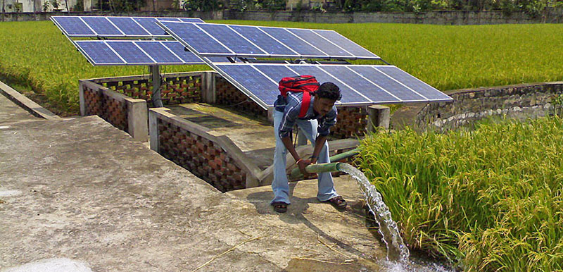 Solar powered water pumping system is very easy to install