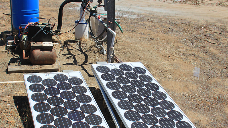 Using solar panels to run well-pump and pumping water