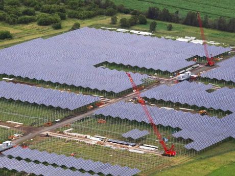 The Sunshine Coast Solar Farm under construction at Yandina