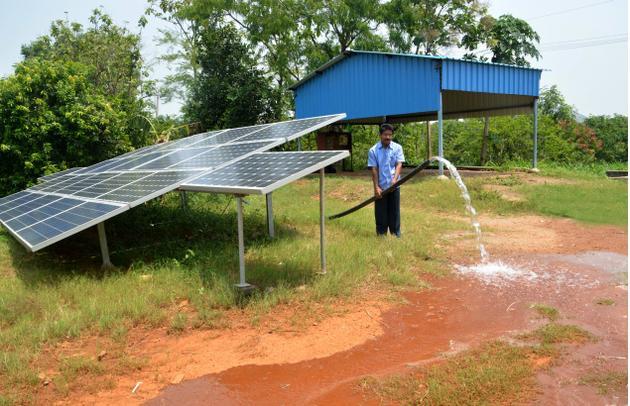 Solar water pumps provide water in power-hit areas
