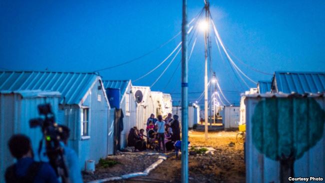Syrian refugees are now able enjoy evenings outside of their shelters at the Azraq refugee camp in Jordan. 