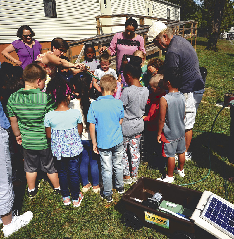 Ranson Elementary set up Solar Water Pumo to plants a garden